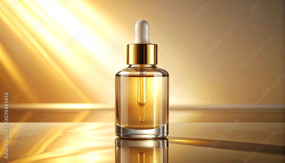 Naklejka premium Luxury Skincare Serum Product Display 