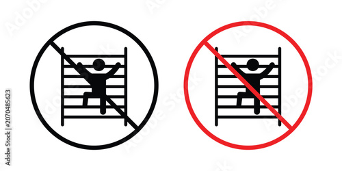 Foto No climbing allowed sign outline drawing and clipart version