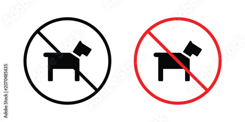 Fotografija No dogs allowed sign outline drawing and clipart version