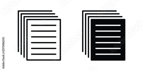 Obraz na plátně paper stack icon outline drawing and clipart version