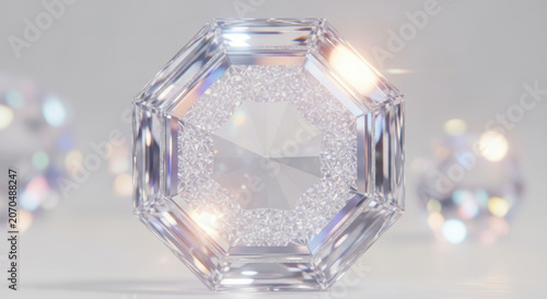 A single sparkling diamond gemstone with a bright reflection and clean light