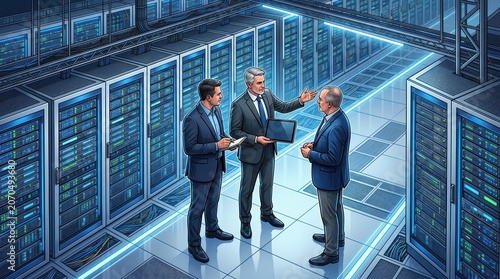 A modern data center representing business technology and innovation