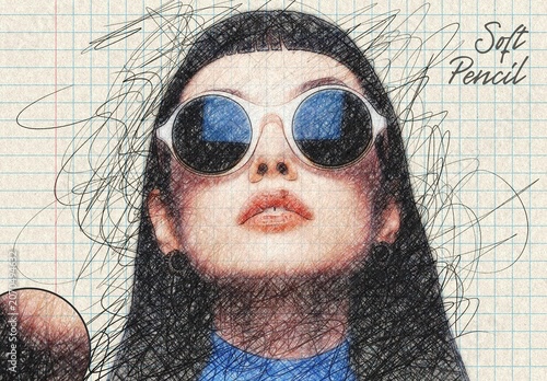 Soft Pencil Sketch Photo Effect For Poster And Social Media Design