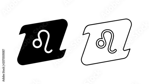 Tableau sur toile Leo Zodiac Sign Icons Set Design