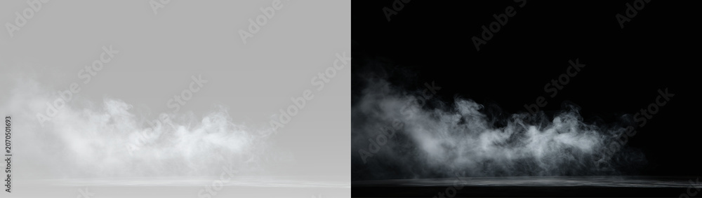 Obraz premium Smoke realistic white smoke cloud transparent overlay atmospheric fog mist haze vapor effect