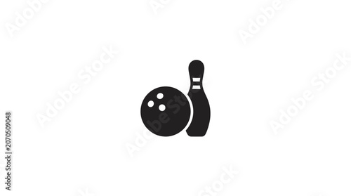 Canvastavla Bowling Ball and Pin Vector Icon