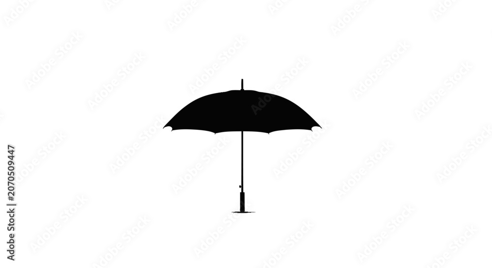 Fototapeta premium Black Umbrella Silhouette Vector Icon
