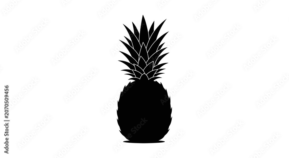 Obraz premium Pineapple Silhouette Vector Illustration
