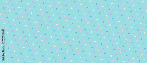 Foto Seamless cute light blue polka dot pattern background with colorful spots