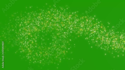 Magical Golden Glitter Swirl with Fairy Sparkles, 4K Loop, Green Background