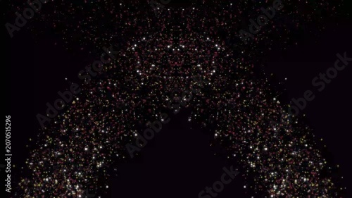 Dazzling Glitter Light Trail with Comet Trace, 4K Loop, Black Background