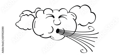 Cloud with rain. All seasons weather concept. Winter, summer, temperature attention. Hot, cold, sun, storm and clouds. Climate change, global climate cycle known as El Nino and La nina concept.