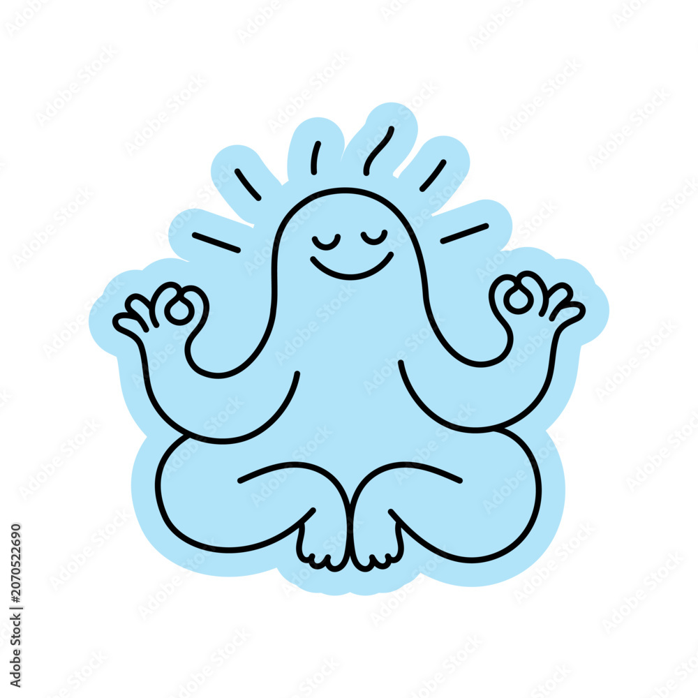 Fototapeta premium Vector hand-drawn doodle illustration, funny friendly mascot and character for branding, prints, packaging, stickers
