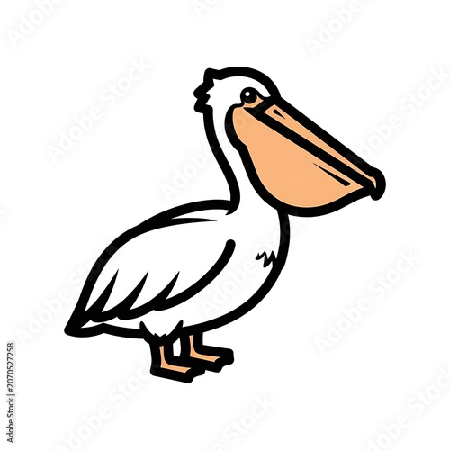 Brown and white cartoon duck walking on grass.