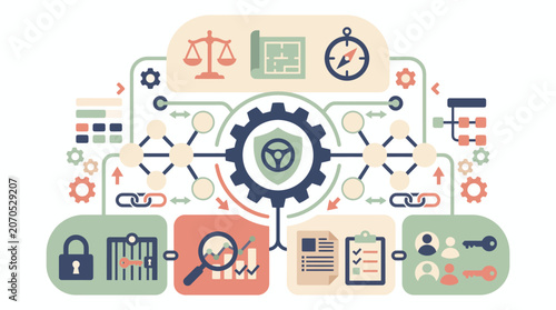 Cyber Regulatory Compliance Governance and Enterprise Risk Management Infrastructure Concept
