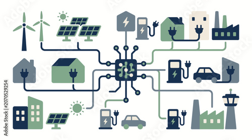 Smart Grid Energy Management and Renewable Power Distribution Infrastructure Concept