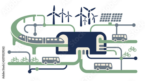 Smart Urban Transit Management and Sustainable Green Mobility Infrastructure Concept