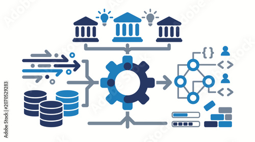 Digital Banking Infrastructure and Financial Transaction Processing Automation Architecture Concept