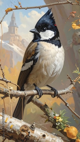 Bird on Branch. (1)