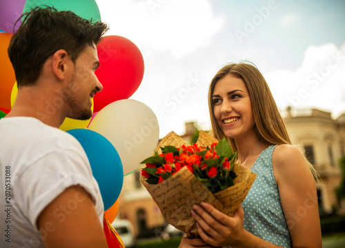 Bouquet And Balloons.