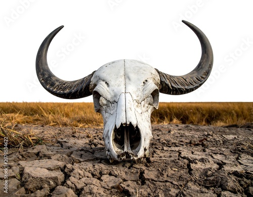 Bull Skull in Cracked Earth.