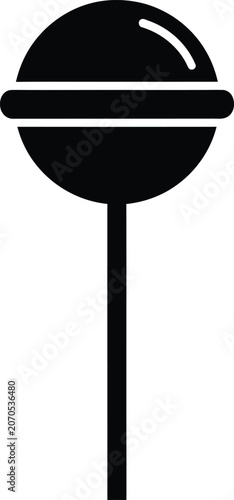 Bild auf Leinwand Silhouette vector candy lollipop icon for sweet food isolated graphic design