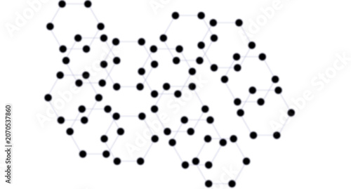 Obraz na płótnie Hexagonal Network of Dots and Connections Abstract Technology Nodes and Data Mesh