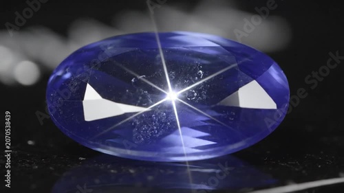 Star Sapphire Gemstone Rotating Macro