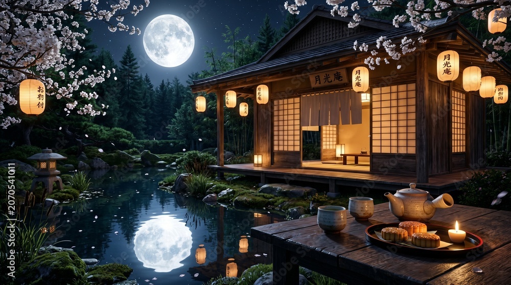 Fototapeta premium mid autumn festival background