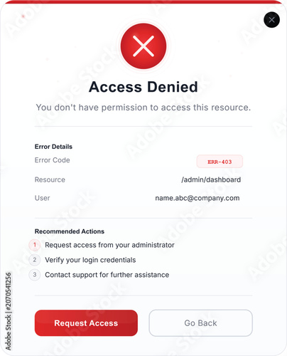Access Denied Error Message with Recommended Actions