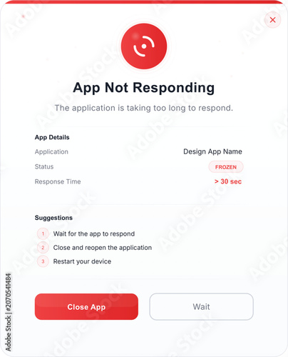 App Not Responding Error Message Template