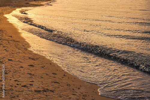 Baltic Sea waves at Boltenhagen beach in the evening