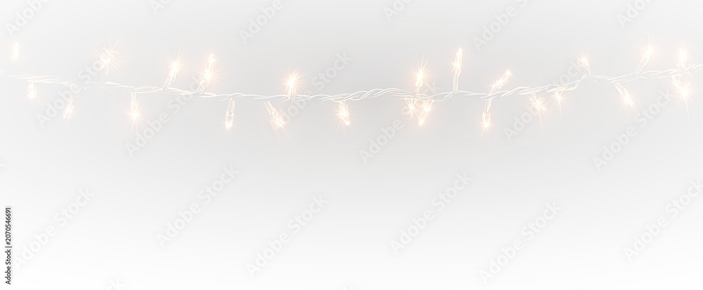 Fototapeta premium Bright string lights with realistic luminous bulbs atmospheric warmth and decorative seasonal charm suitable for advertising and graphic design work