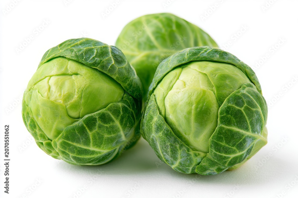 Fototapeta premium Brussels Sprouts Isolated on White Background