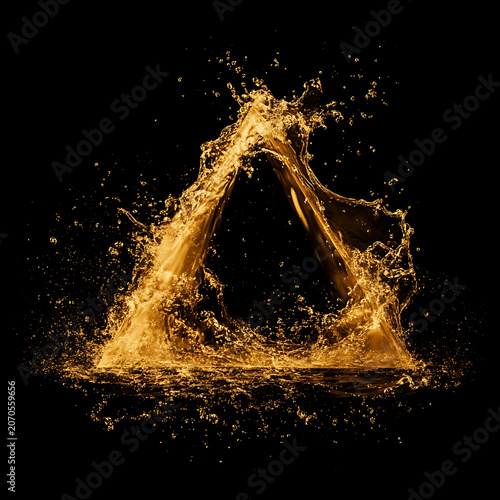 water in dynamic motion, isolated on black background for commercial use.