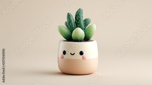 Cute succulent in a smiling pot (2)