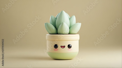 Cute succulent in a smiling pot (1)