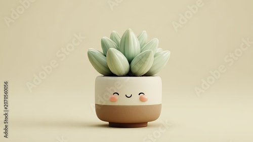 Cute succulent in a happy pot