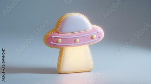 Pastel pink & white UFO cookie