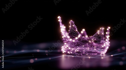 Glowing Digital Crown Symbolizing Leadership and Success