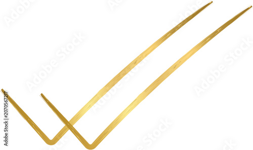 Checkmark vector icons with elegant minimal gold gradient style for business success