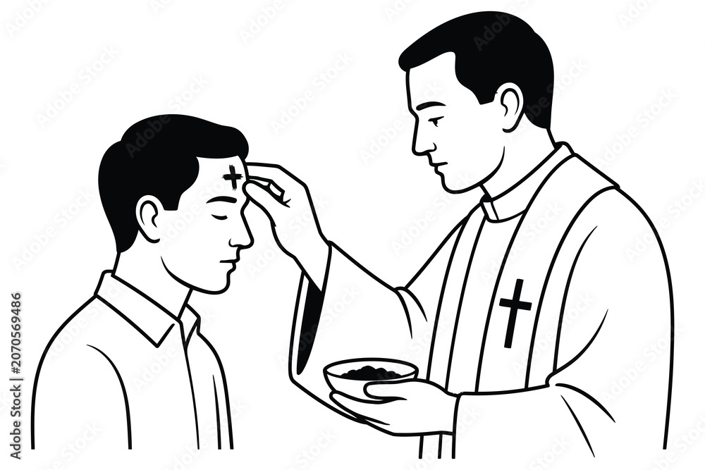 Obraz premium Priest performing anointing of the sick on a man