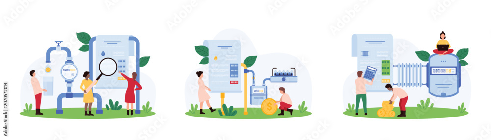 Εκτύπωση καμβά Utility bill payment set