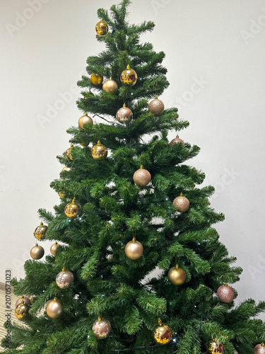 Christmas tree with golden balls