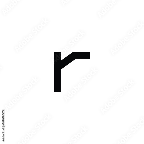 Black typography letter R alphabet symbol in bold font style commonly used in graphic design and typography.