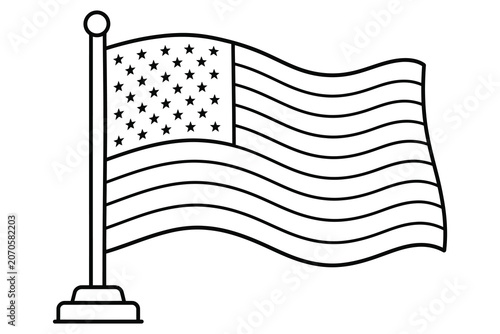 American flag waving on a pole