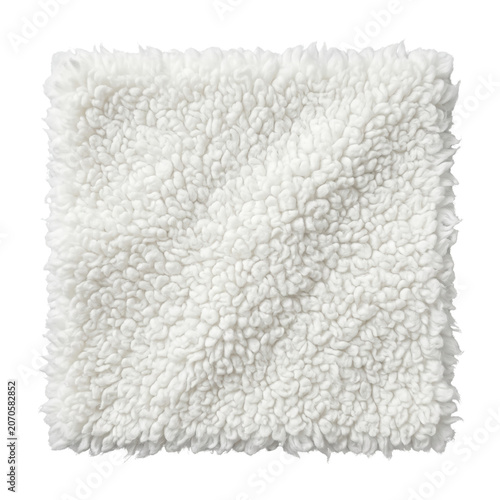 Принти на полотні Square swatch of fluffy white sherpa fleece fabric texture