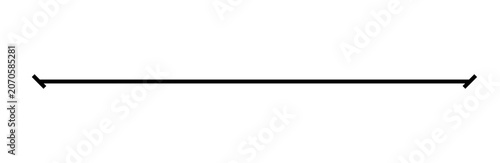 Fotografie Minimalist Black Horizontal Line with Diagonal End Caps Graphic Element Isolated