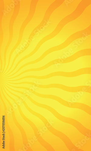 Vibrant Yellow Sunburst Background with Wavy Rays