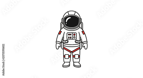 Astronaut in Space Suit Standing.